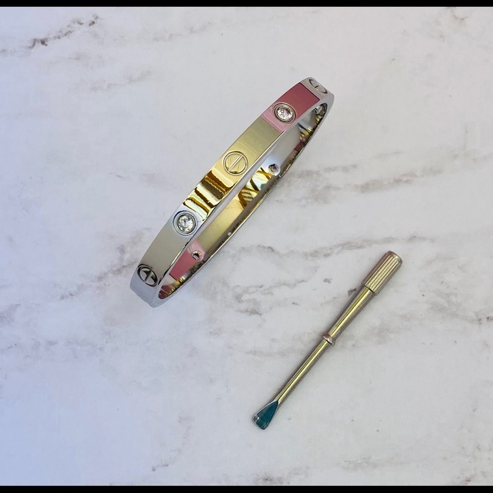 Silver Bracelet with Screwdriver Love Bangle